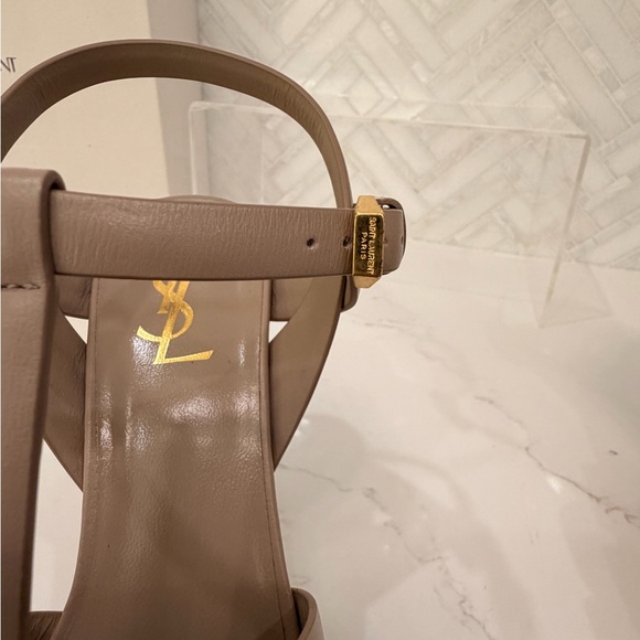 Saint Laurent Tribute 75 Platform Heels Beige Size 40 NWT - Picture 7 of 12